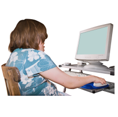 Woman using computer