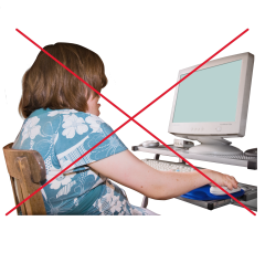 Person not using computer