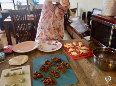 Matilda making family dinner