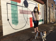 Matilda walking her neighbors dog