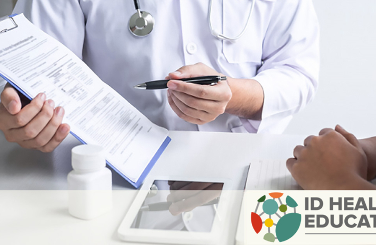 A doctor explains prescribing to a patient