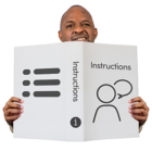 A man reads instructions